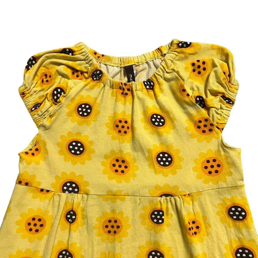 Maxomorra Sz 110/116 (5-6Y) Yellow Sunflower Dress